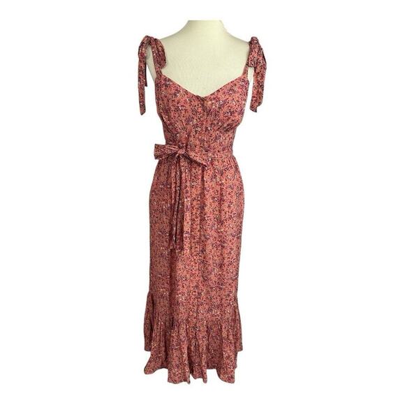 J Crew Peasant Cottagecore Ditsy Floral Maxi Long Dress Pink Sweetheart Coquette - Picture 14 of 17